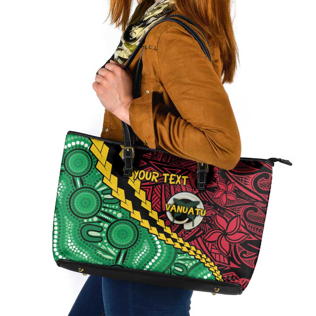 Vanuatu Personalized Tribal Leather Tote Bag Aboriginal Inspired Mix Style LT7 Colorful - Polynesian Pride