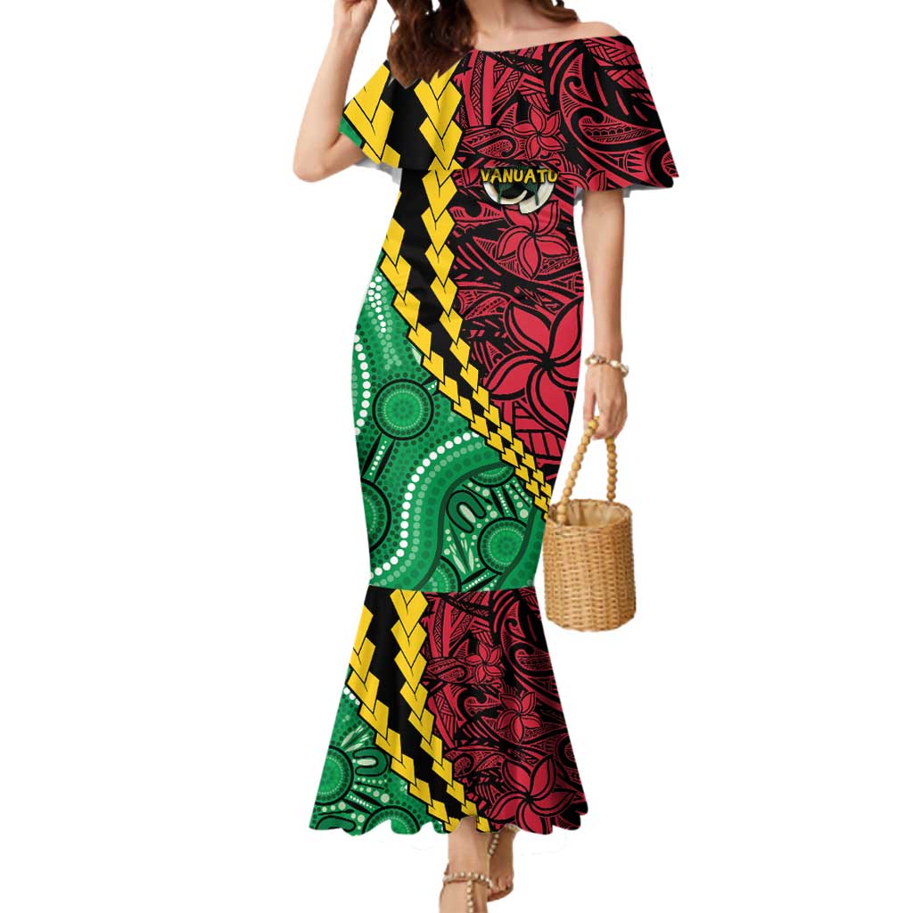 Vanuatu Personalized Tribal Mermaid Dress Aboriginal Inspired Mix Style LT7 Women Colorful - Polynesian Pride