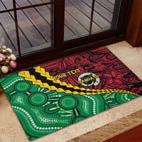 Vanuatu Personalized Tribal Rubber Doormat Aboriginal Inspired Mix Style LT7 - Polynesian Pride
