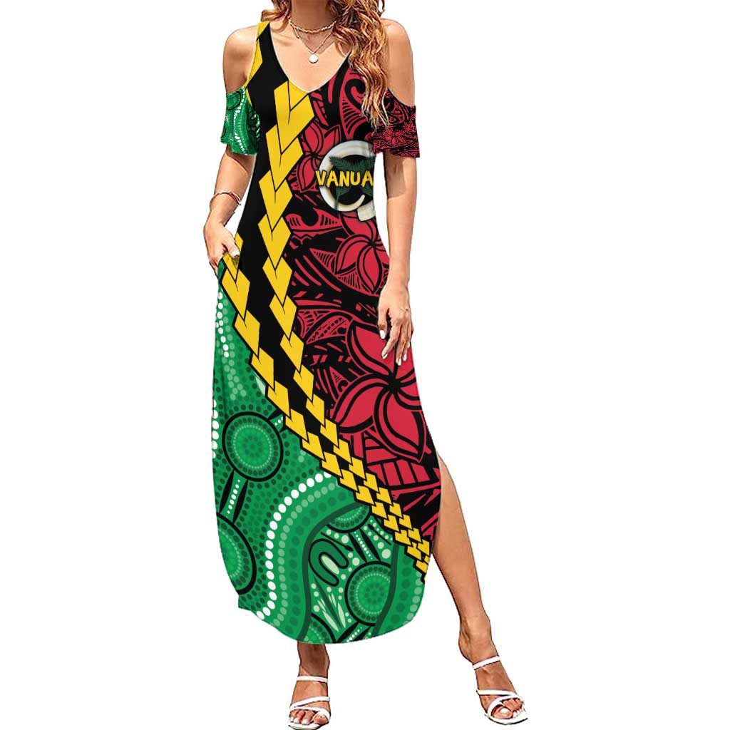 Vanuatu Personalized Tribal Summer Maxi Dress Aboriginal Inspired Mix Style LT7 Women Colorful - Polynesian Pride