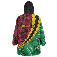 Vanuatu Personalized Tribal Wearable Blanket Hoodie Aboriginal Inspired Mix Style LT7 - Polynesian Pride