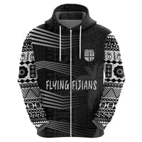 Personalised Fiji Rugby Hoodie Kaiviti WC 2023 Jersey Replica - Black LT7 - Polynesian Pride