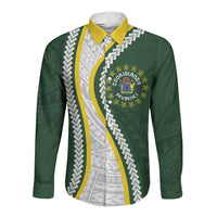 Cook Islands Rugby Personalized Avaiki Long Sleeve Button Shirt GO Kuki LT7 Unisex Green - Polynesian Pride