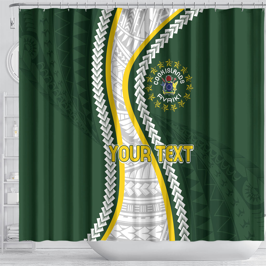 Cook Islands Rugby Personalized Avaiki Shower Curtain GO Kuki LT7 - Polynesian Pride