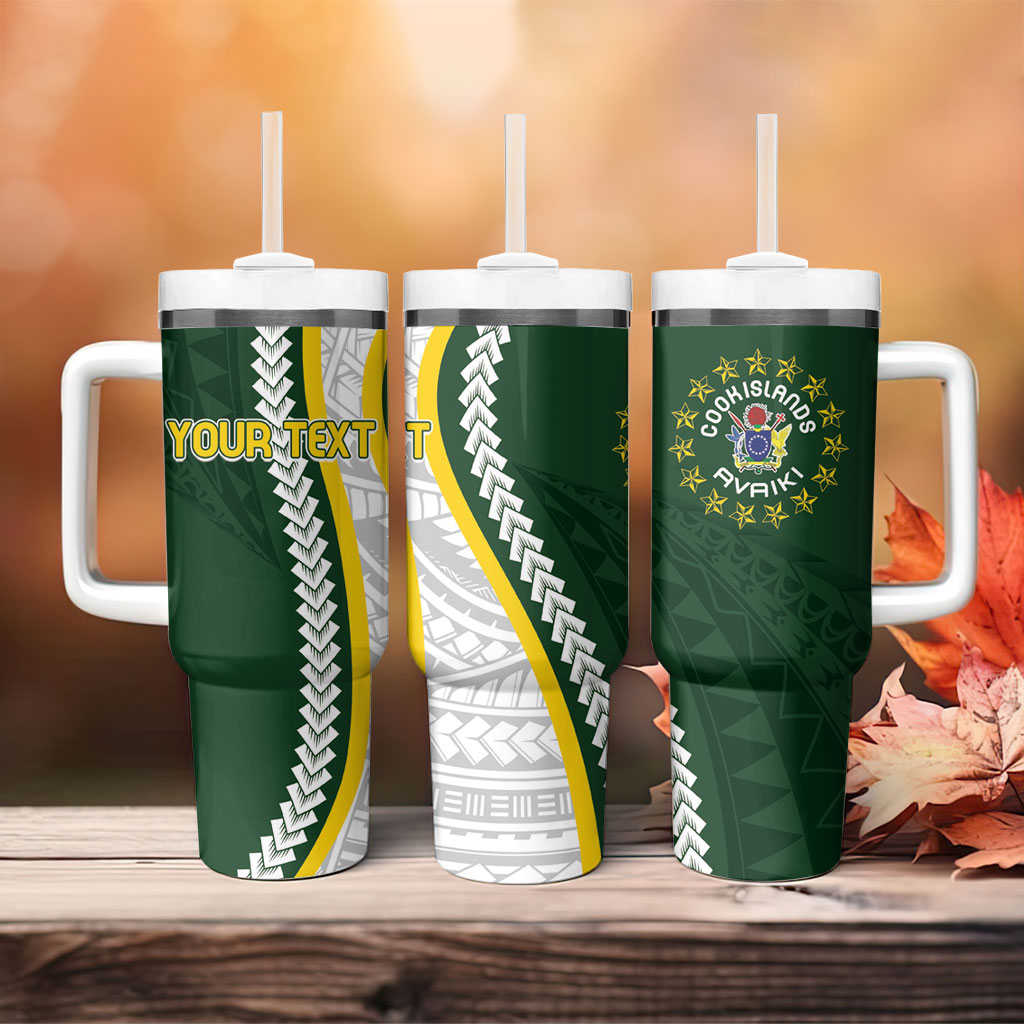 Cook Islands Rugby Personalized Avaiki Tumbler With Handle GO Kuki LT7 - Polynesian Pride