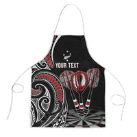 New Zealand Darts Personalized Hei Manaia Apron Classic Kowhaiwhai LT7 Black - Polynesian Pride