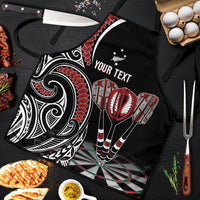 New Zealand Darts Personalized Hei Manaia Apron Classic Kowhaiwhai LT7 Black - Polynesian Pride