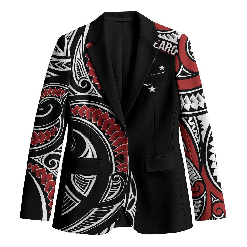New Zealand Darts Personalized Hei Manaia Blazer Classic Kowhaiwhai LT7 Unisex Black - Polynesian Pride