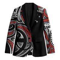 New Zealand Darts Personalized Hei Manaia Blazer Classic Kowhaiwhai LT7 Unisex Black - Polynesian Pride