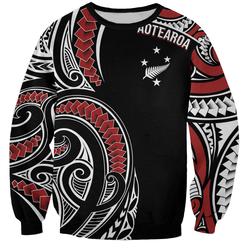New Zealand Darts Personalized Hei Manaia Sweatshirt Classic Kowhaiwhai LT7 Unisex Black - Polynesian Pride