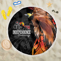 Papua New Guinea Beach Blanket Grunge Style 49th Independence Anni LT7 One Size 150cm Black Red - Polynesian Pride