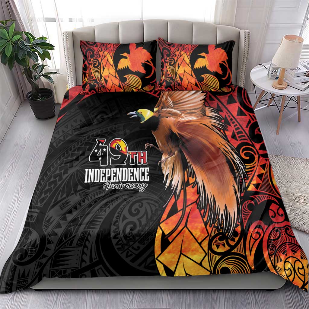 Papua New Guinea Bedding Set Grunge Style 49th Independence Anni LT7 - Polynesian Pride