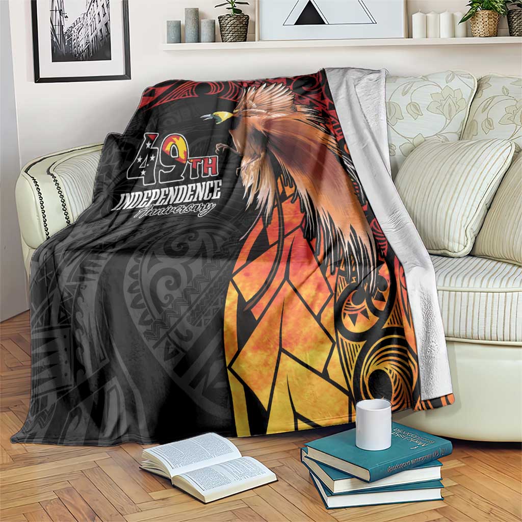 Papua New Guinea Blanket Grunge Style 49th Independence Anni LT7 Black Red - Polynesian Pride