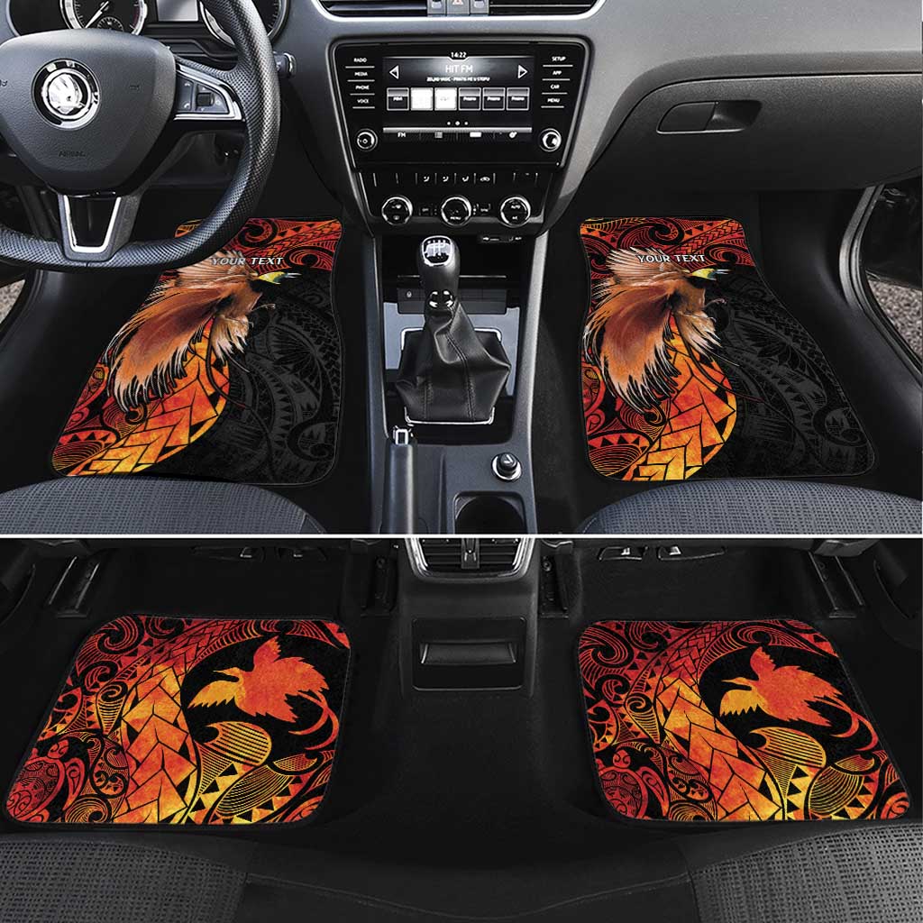 Papua New Guinea Car Mats Grunge Style 49th Independence Anni LT7 Set 4pcs Black Red - Polynesian Pride