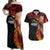 Papua New Guinea Personalised Couples Matching Off Shoulder Maxi Dress and Hawaiian Shirt Grunge Style 49th Independence Anni