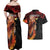 Papua New Guinea Personalised Couples Matching Off Shoulder Maxi Dress and Hawaiian Shirt Grunge Style 49th Independence Anni