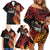 Papua New Guinea Personalised Family Matching Off Shoulder Short Dress and Hawaiian Shirt Grunge Style 49th Independence Anni