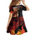 Papua New Guinea Personalised Family Matching Summer Maxi Dress and Hawaiian Shirt Grunge Style 49th Independence Anni