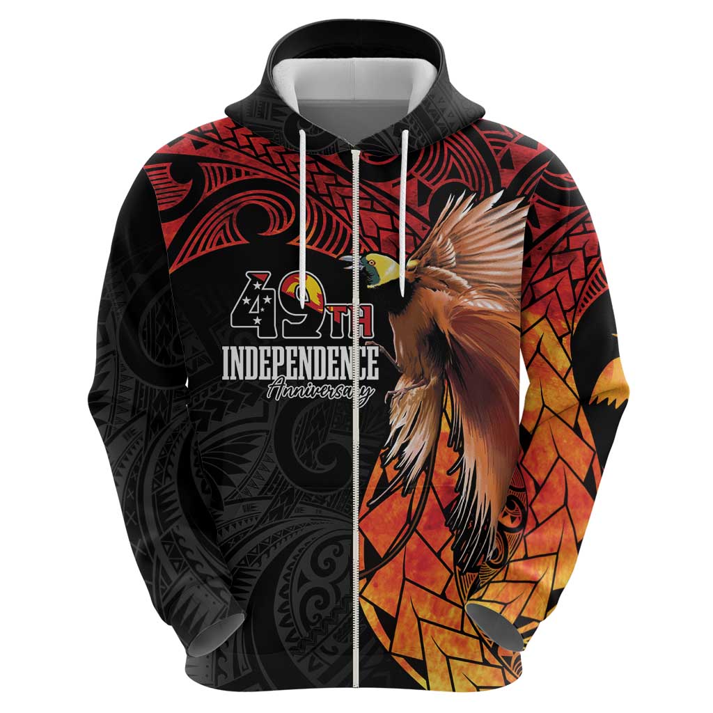 Papua New Guinea Personalised Hoodie Grunge Style 49th Independence Anni LT7 - Polynesian Pride