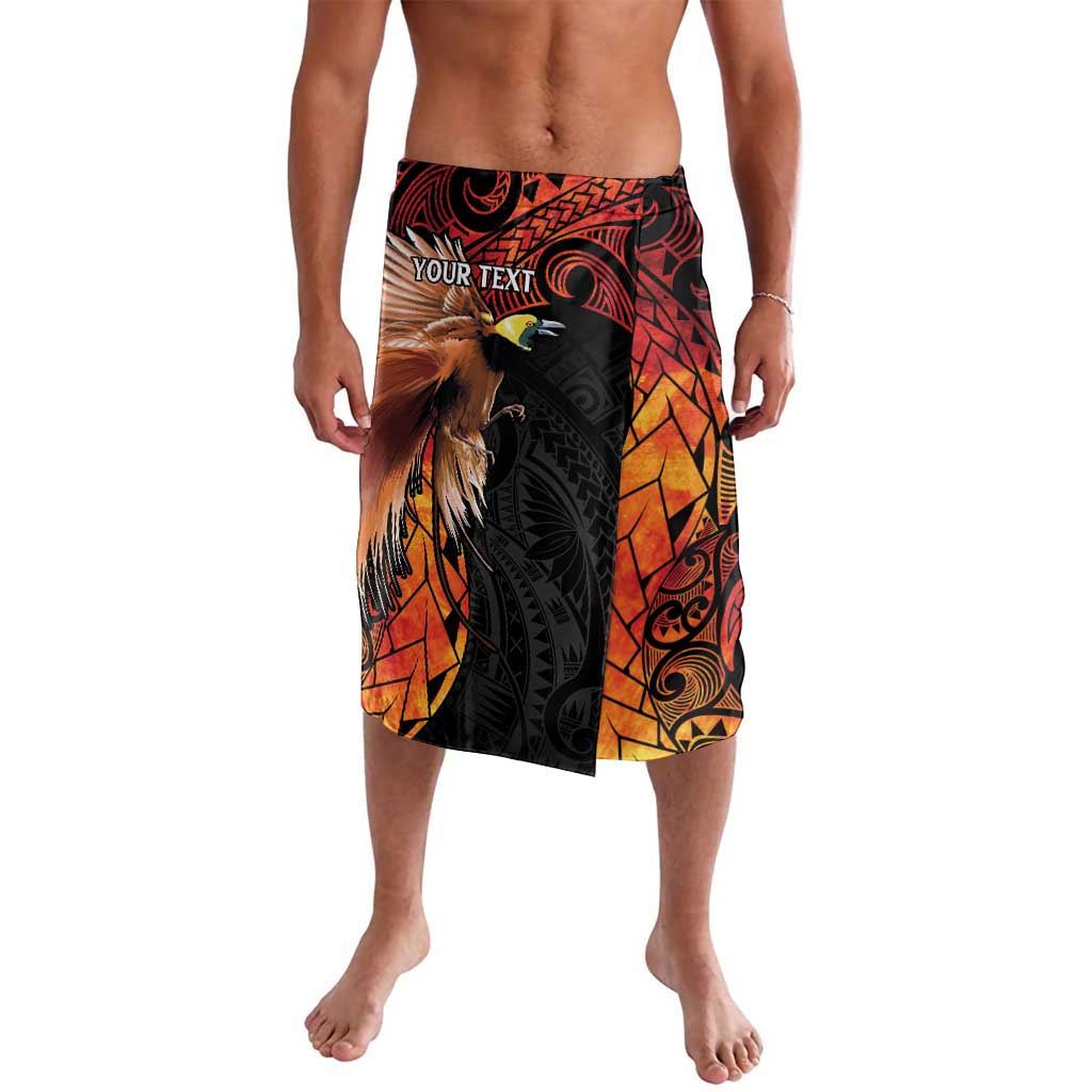 Papua New Guinea Personalised Lavalava Grunge Style 49th Independence Anni LT7 Black Red - Polynesian Pride