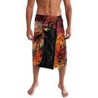 Papua New Guinea Personalised Lavalava Grunge Style 49th Independence Anni LT7 Black Red - Polynesian Pride