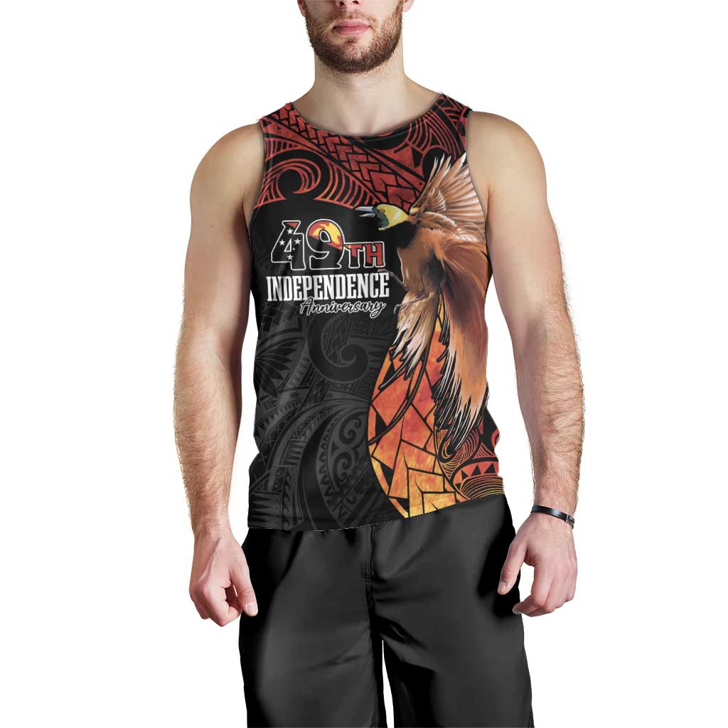 Papua New Guinea Personalised Men Tank Top Grunge Style 49th Independence Anni LT7 - Polynesian Pride