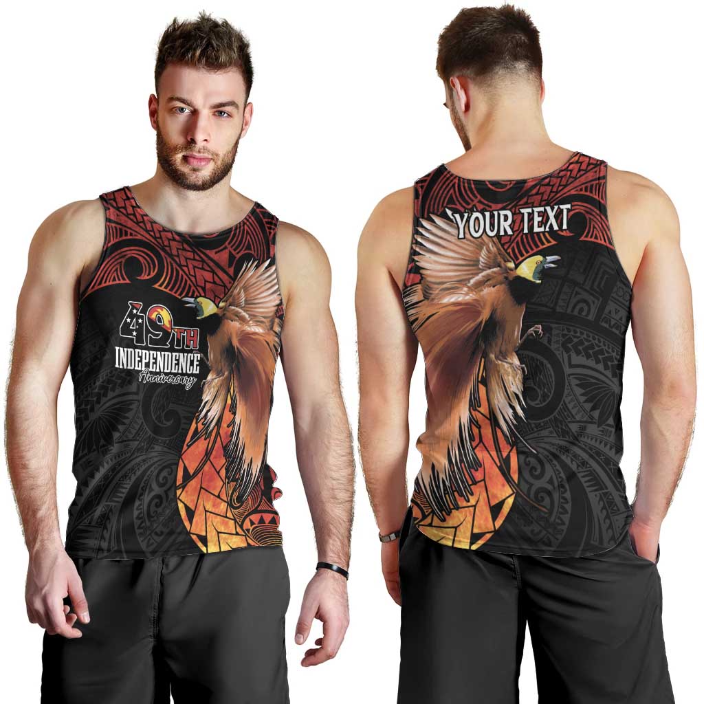 Papua New Guinea Personalised Men Tank Top Grunge Style 49th Independence Anni LT7 - Polynesian Pride
