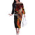 Papua New Guinea Personalised Off The Shoulder Long Sleeve Dress Grunge Style 49th Independence Anni