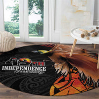 Papua New Guinea Round Carpet Grunge Style 49th Independence Anni LT7 - Polynesian Pride