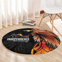 Papua New Guinea Round Carpet Grunge Style 49th Independence Anni LT7 - Polynesian Pride