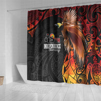 Papua New Guinea Shower Curtain Grunge Style 49th Independence Anni LT7 - Polynesian Pride