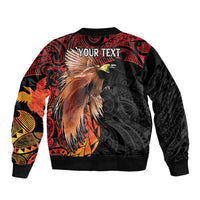 Papua New Guinea Personalised Sleeve Zip Bomber Jacket Grunge Style 49th Independence Anni LT7 - Polynesian Pride