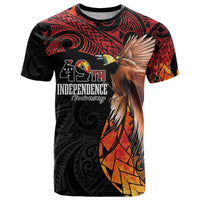 Papua New Guinea Personalised T Shirt Grunge Style 49th Independence Anni LT7 Black Red - Polynesian Pride