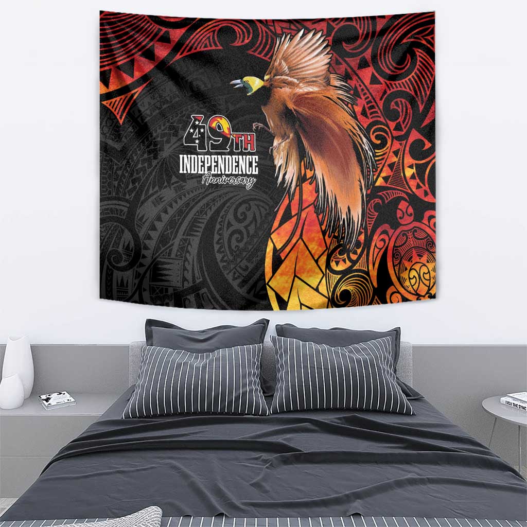Papua New Guinea Tapestry Grunge Style 49th Independence Anni LT7 - Polynesian Pride