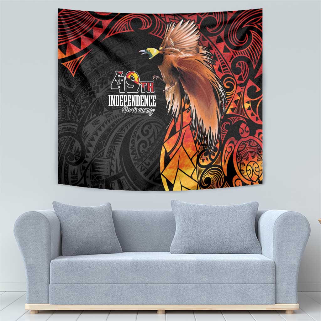 Papua New Guinea Tapestry Grunge Style 49th Independence Anni LT7 - Polynesian Pride