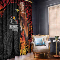 Papua New Guinea Window Curtain Grunge Style 49th Independence Anni LT7 - Polynesian Pride