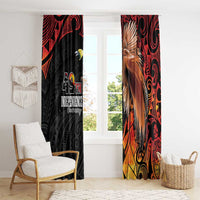 Papua New Guinea Window Curtain Grunge Style 49th Independence Anni LT7 - Polynesian Pride
