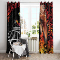 Papua New Guinea Window Curtain Grunge Style 49th Independence Anni LT7 - Polynesian Pride