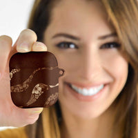 Aloha Hawaii Floral Tapa AirPods Case Patchwork Mocha LT7 Mocha - Polynesian Pride