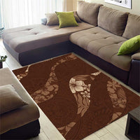 Aloha Hawaii Floral Tapa Area Rug Patchwork Mocha LT7 - Polynesian Pride