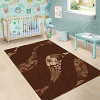 Aloha Hawaii Floral Tapa Area Rug Patchwork Mocha LT7 - Polynesian Pride