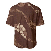 Aloha Hawaii Floral Tapa Baseball Jersey Patchwork Mocha LT7 - Polynesian Pride