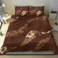 Aloha Hawaii Floral Tapa Bedding Set Patchwork Mocha LT7 - Polynesian Pride