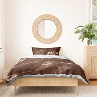 Aloha Hawaii Floral Tapa Bedding Set Patchwork Mocha LT7 - Polynesian Pride