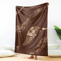 Aloha Hawaii Floral Tapa Blanket Patchwork Mocha LT7 - Polynesian Pride