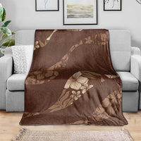 Aloha Hawaii Floral Tapa Blanket Patchwork Mocha LT7 - Polynesian Pride