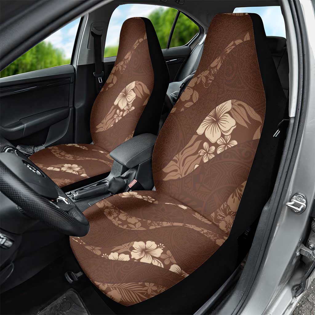 Aloha Hawaii Floral Tapa Car Seat Cover Patchwork Mocha LT7 - Polynesian Pride