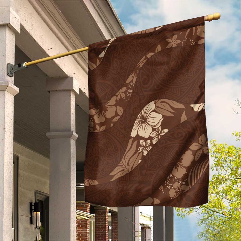 Aloha Hawaii Floral Tapa Garden Flag Patchwork Mocha LT7 House Flag Mocha - Polynesian Pride