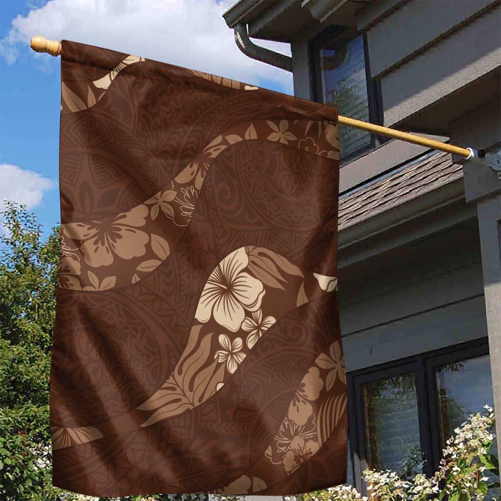 Aloha Hawaii Floral Tapa Garden Flag Patchwork Mocha LT7 - Polynesian Pride