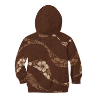 Aloha Hawaii Floral Tapa Kid Hoodie Patchwork Mocha LT7 - Polynesian Pride